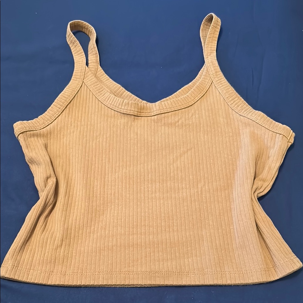 Women's Tan Ribbed Top